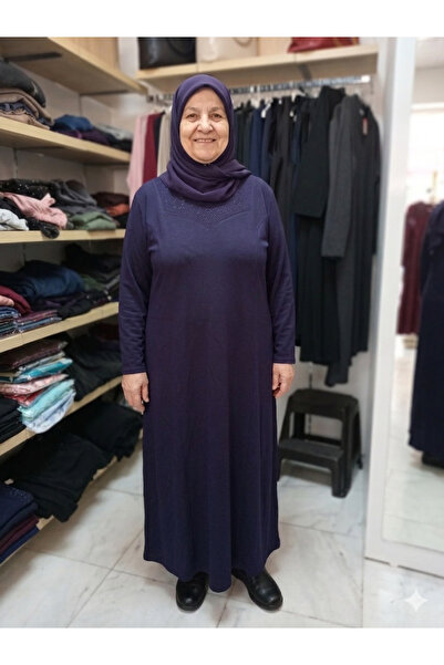 Elanur Büyük Beden Penye Anne Elbisesi