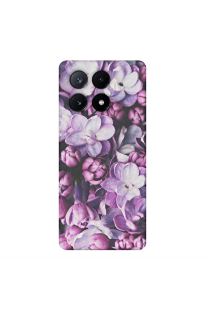 Other Xiaomi Poco X6Pro 5G Purple Flowers Transparent Silicone TPU Θήκη
