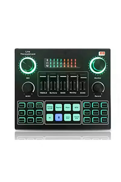 Yallabena V9 Live Sound Card Mixer for Streaming & Recording with Bluetooth E...