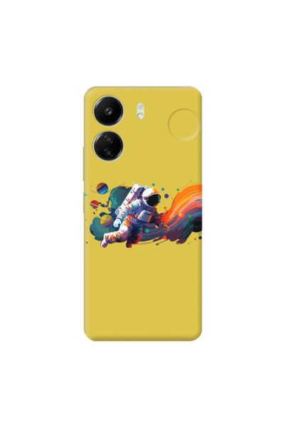 Other Xiaomi Redmi 13C Rainbow Space Yellow Colored Silicone TPU Θήκη