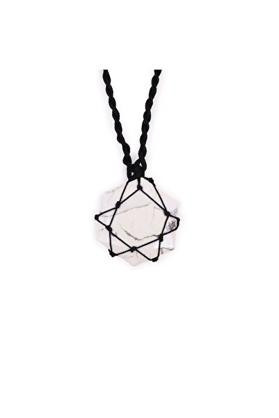 Namaruna Pandantiv împletit din howlite alb