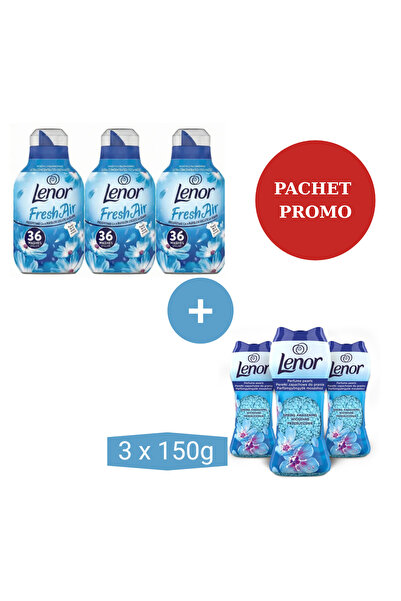 lenor Pachet Perle 3x150g + Balsam de rufe Fresh Air 3x504ml