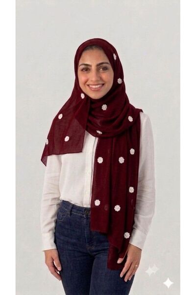 Veil Designer Maroon Two-Layered Poal Veil, a Quiet Elegance That Suits Every...
