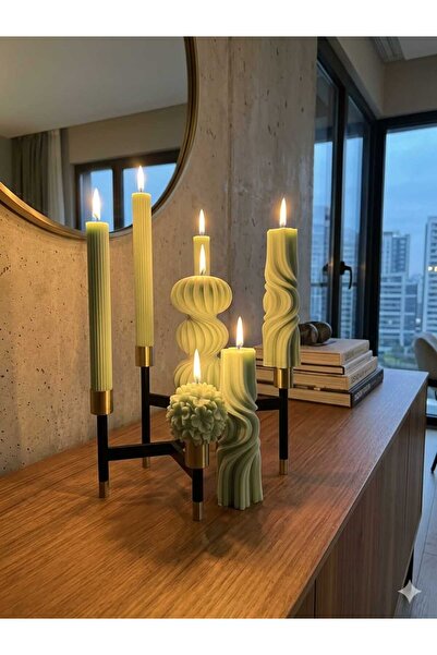 SCA CANDLE Dekoratif mum Dalga model +Çiçek +Şamdanlık Mum + üç toplu model t...