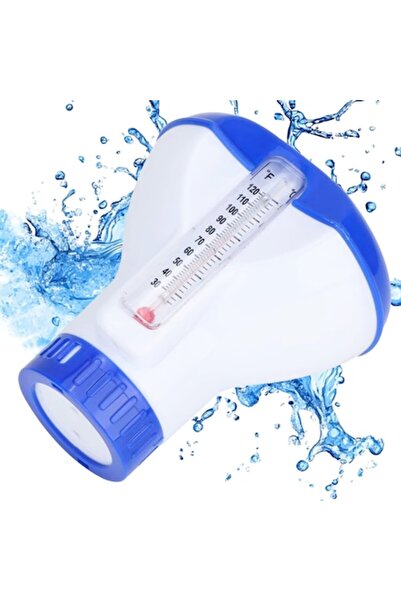 EBA Dozator plutitor cu termometru pentru piscină, tablete de clor de 20g, re...