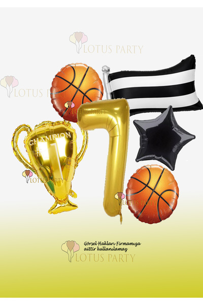 LOTUS PARTY Basketball Themed Fan Party Set - Basketball Balloon - Trophy Bal...