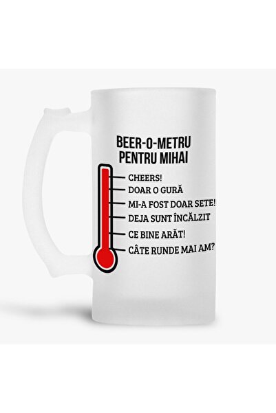 Arka9 Halbă de bere personalizată cu nume - Beer-o-meter