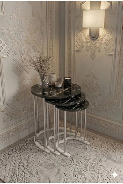 MervishDecor 3'LÜ YUVARLAK C ZİGON SEHPA