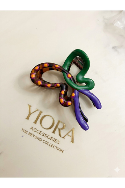 yiora Kelebek Detaylı Asetat Büyük Boy Renkli Mandal Toka XL (11,5-12 cm)
