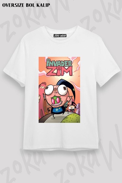 ZOKAWEAR Μπλουζάκι Unisex Loose Fit με στάμπα Invader Zim v11