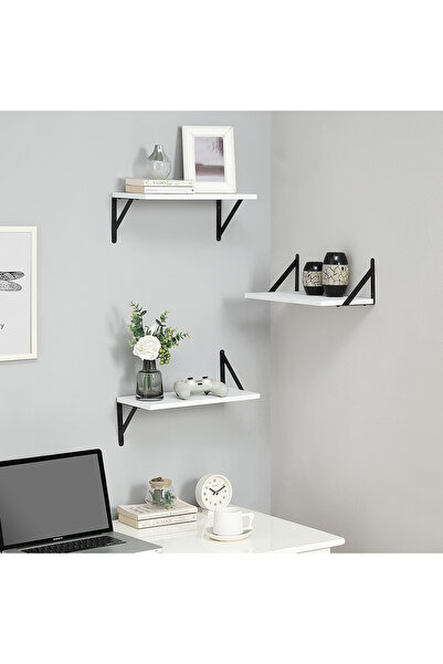 Topone1Topone1 15 Inch Floating Shelves for Wall Set of 3, Wooden Wall Booksh...