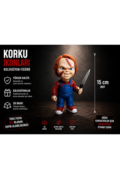 nevoPrint Chucky Esintili Korku Karakteri Figürü 15 cm