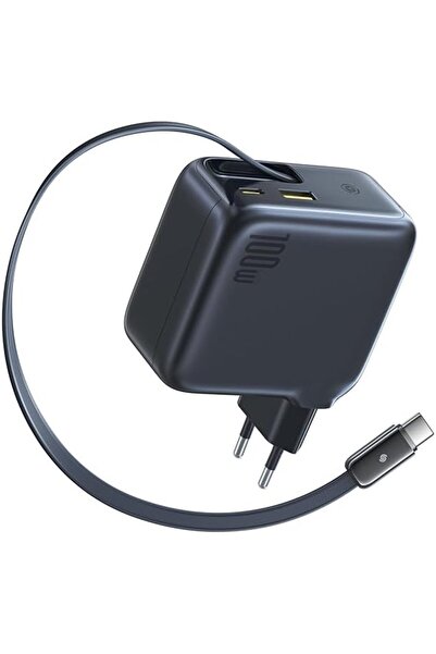 Baseus Încărcător EnerCore CJ11 20W cu cablu retractabil, 2x USB-C, 2x USB-A,...