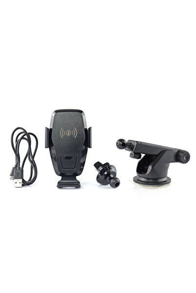 AMIO Suport auto cu incarcator wireless PHW-05, fixare cu ventuza, incarcare ...