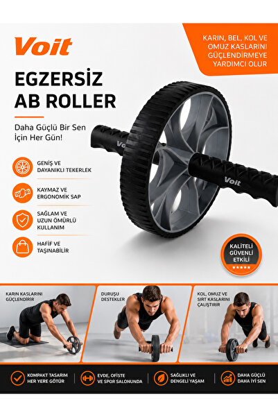 Voit Ab Roller Egzersiz Tekerleği – Karın Kası Çalıştırıcı, Kaymaz Ergonomik ...