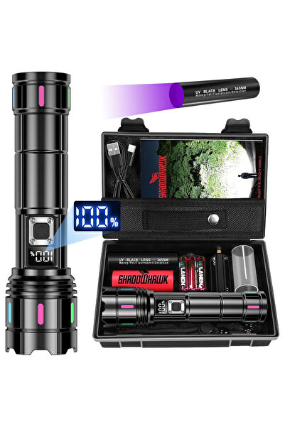 SHADOWHAWK Lanterna LED reincarcabila S1618, 500.000 lumeni, XHP90.2 30W, zoo...