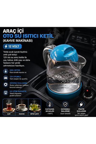 YTO ARAÇ İÇİ OTO SU ISITICI KETIL 12 VOLT KAHVE MAKİNESİ