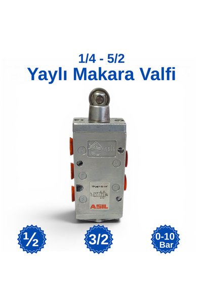 Asil 1/4 - 5/2 Yaylı Makara Valfi 2 Konumlu Hava Valfi - Pnömatik Valf