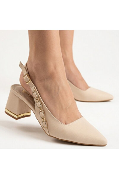 Barinoska Women's Satin Belted Heeled Shoes 5.5 cm Stylish Evening Dress Casu...