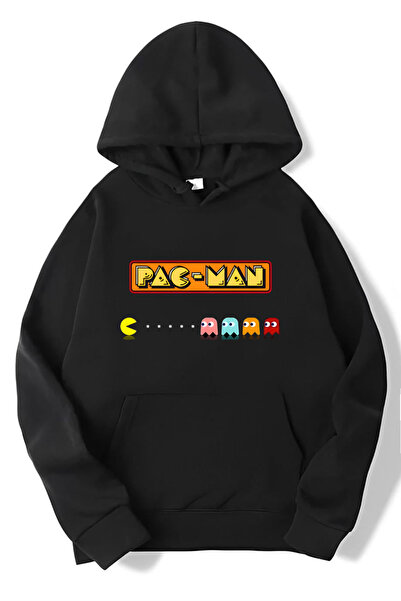 BRZ COLLECTION Hanorac unisex oversize Pac-Man negru