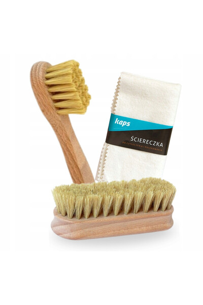 kaps Set pentru lustruit si lustruit incaltaminte, Kaps, 3 in 1, laveta de bu...