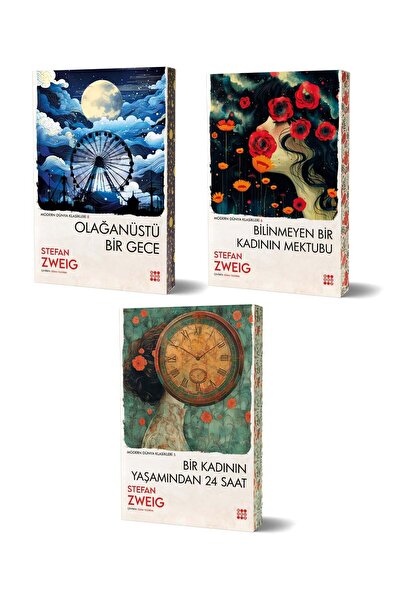 dokuzyayinlari Stefan Zweig 3'lü Kitap Seti Özel Yan Boyamalı Seri - Dokuz Dü...