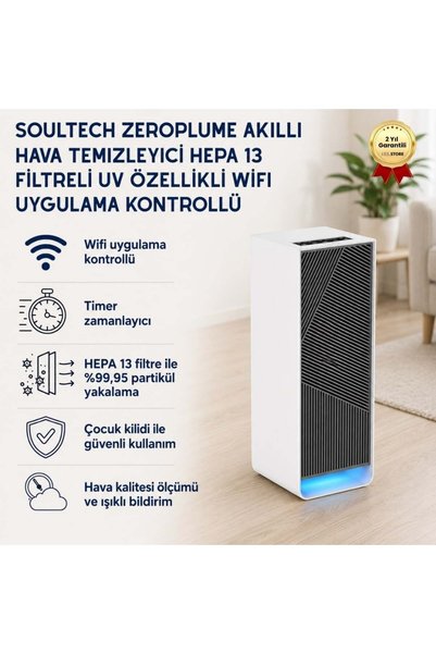 hızlı store Zeroplume Akıllı Hava Temizleyici HEPA 13 Filtreli UV Özellikli WiFi Uygulama Kontrollü