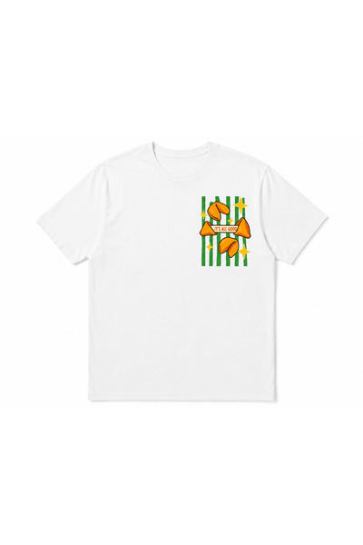 Boi Short-Sleeved Crew Neck Fortune Cookie Printed Oversized T-Smallhirt