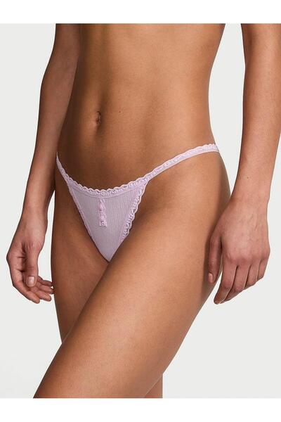 Victoria's Secret Pamuklu Pointelle Dantelli V-String Külot