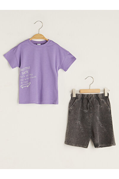 LC Waikiki Set din 2 piese pentru băieței: tricou din bumbac imprimat cu gule...