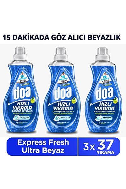 Doa Express Hızlı Yıkama Ultra Beyaz Sıvı Çamaşır Deterjanı 1480 ML x 3 Adet
