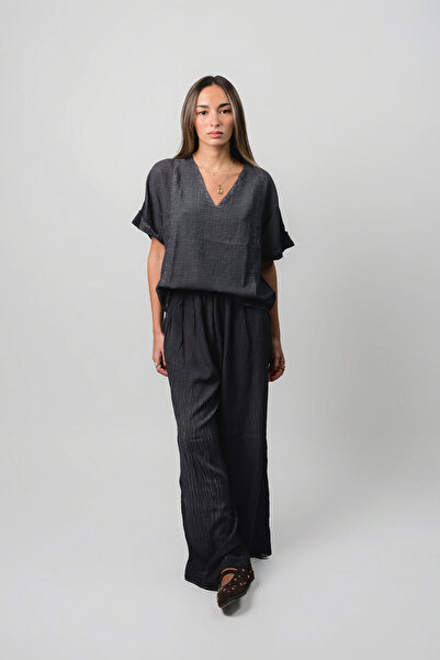 İKİKIZ Cotton Navy Blue Palazzo Trousers S-M