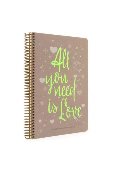 Gıpta Love Book Spr.Sert Kpk.Defter 17X24 120-4 Yp. Kareli