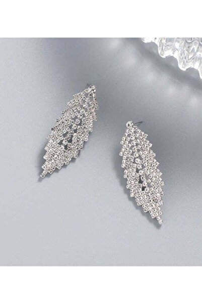 Generic Classic Zircon Dangle Earrings Silver Plated Geometric Design Trendy ...
