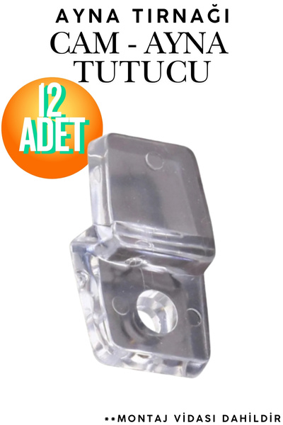 KAYRA LEATHER CRAFT Şeffaf Plastik Ayna Tırnağı Duvar Cam Tutucu Sabitleme Ap...