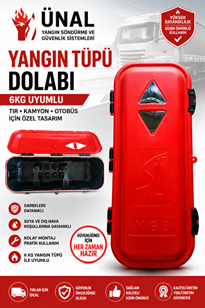 ünalgrup Yangın Tüpü Dolabı 6 Kg Uyumlu | Tır, Kamyon ve Otobüs İçin Dayanıkl...