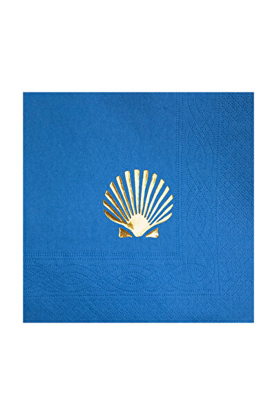 Story 33X33 cm Gold Foil Perla Oyster Shell Sea Marine Patterned 16-Piece Blu...