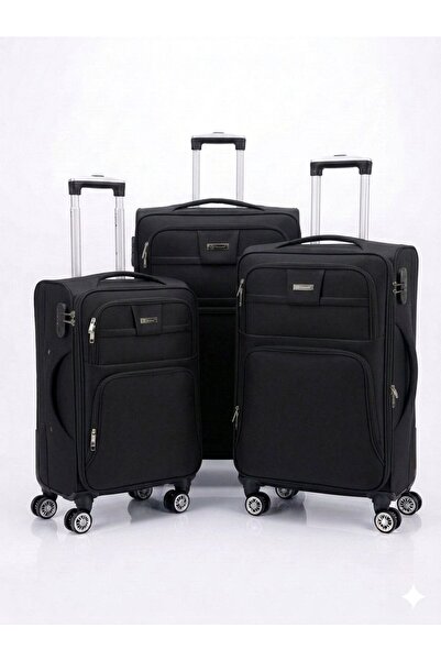 DAY BY DAY Canvas Luggage Three Piece Set with Locks and 360 Flexible Wheels ...