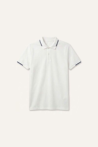 DeFacto Regular Fit Waffle Short Sleeve White Polo T-Shirt H4726Ax26Sm