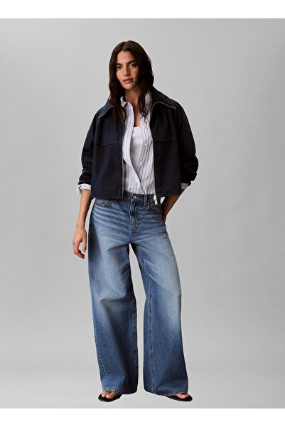 Calvin Klein Jeans Lacivert Kadın Denim Ceket INDIGO WIND BREAKER, WWK