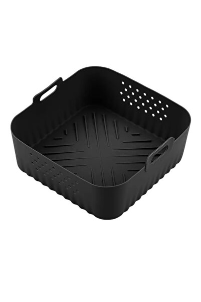 choice2 Black B Silicone Air Fryer Liners 22.5cm Non-Stick Basket Reusable fo...