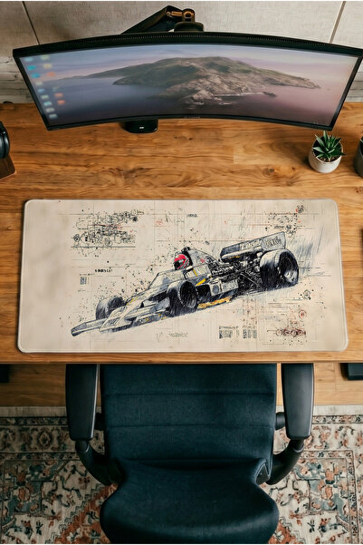 Halura F1 Racing 30X70 Patterned Digital Printed Gamer Mousepad XXL with Non-...