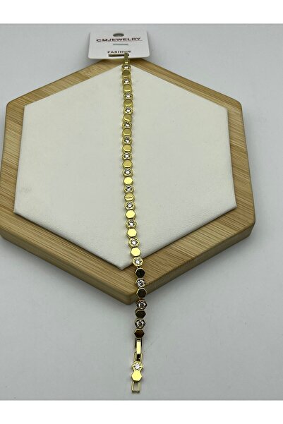 BİJU YILMAZ Honeycomb Patterned Gold Bracelet - 26Cmblk21