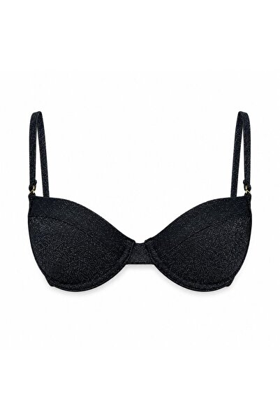 VULEVU Telli Balenli Fırfır/Düz Askı Detaylı Bikini Üstü