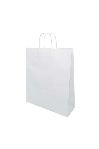 Papette Set 500 bucăți Pungi hârtie Kraft Alb, mânere hârtie rasucită, 36 x 4...