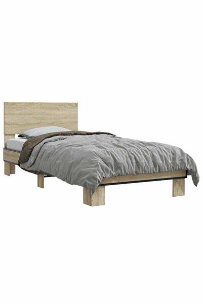 vidaxl Cadru de Pat cu Tăblie Stejar Sonoma 80 x 200 cm Lemn prelucrat