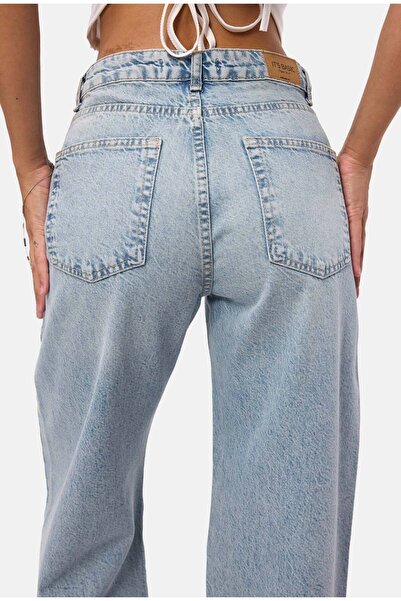 it's basic Kadın Açık Kot Doris 4s6-32 Straight Fit Yüksek Bel Denim Jean