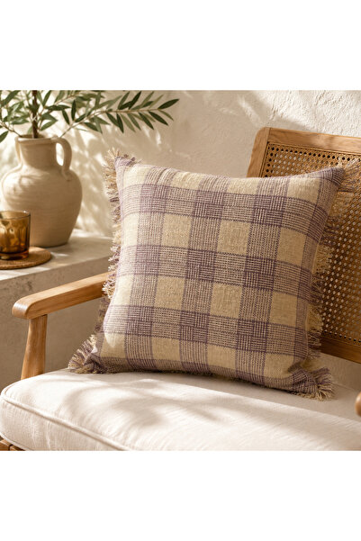 sevaradekor Jute Throw Pillow Cover Straw Throw Pillow Cover Purple Square St...