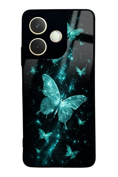 Spoyi Oppo A5 Pro Turquoise Galaxy Butterfly Design Glossy Phone Case