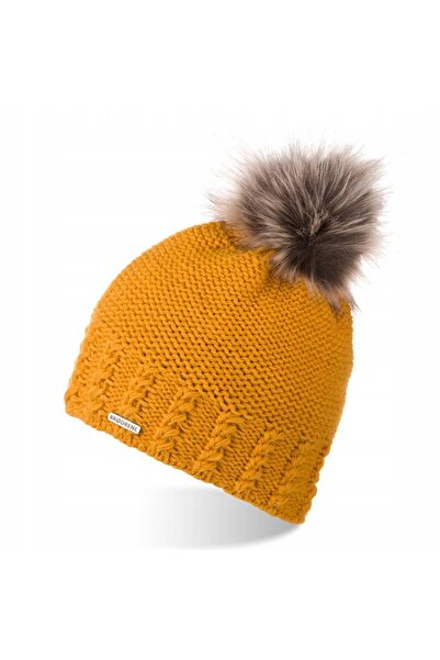 Brødrene Caciula cu ciucure dama, Brodrene, Lana, 55-58 cm, Galben